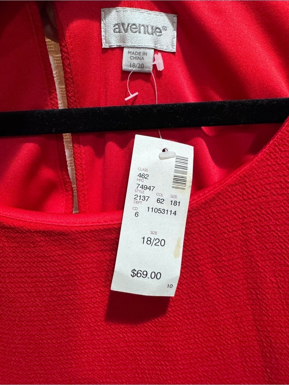 Avenue Bright Red Scoop Neck Long Sleeve Dress - Picture 6 of 6